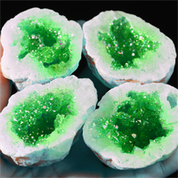 1PC Natural Agate Plated/Electroplated Cornucopia Crystal Cave Raw Stone Bare Stone Display Mineral Specimen Decoration Fortune