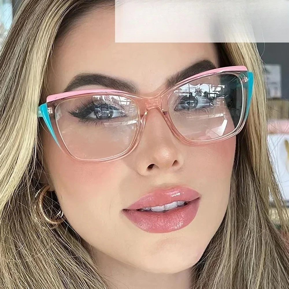 Cateye 투톤 블루 라이트 차단 안경, TR90 버 - Women'S Fashion Glasses Non Prescription 리뷰 및 가격
