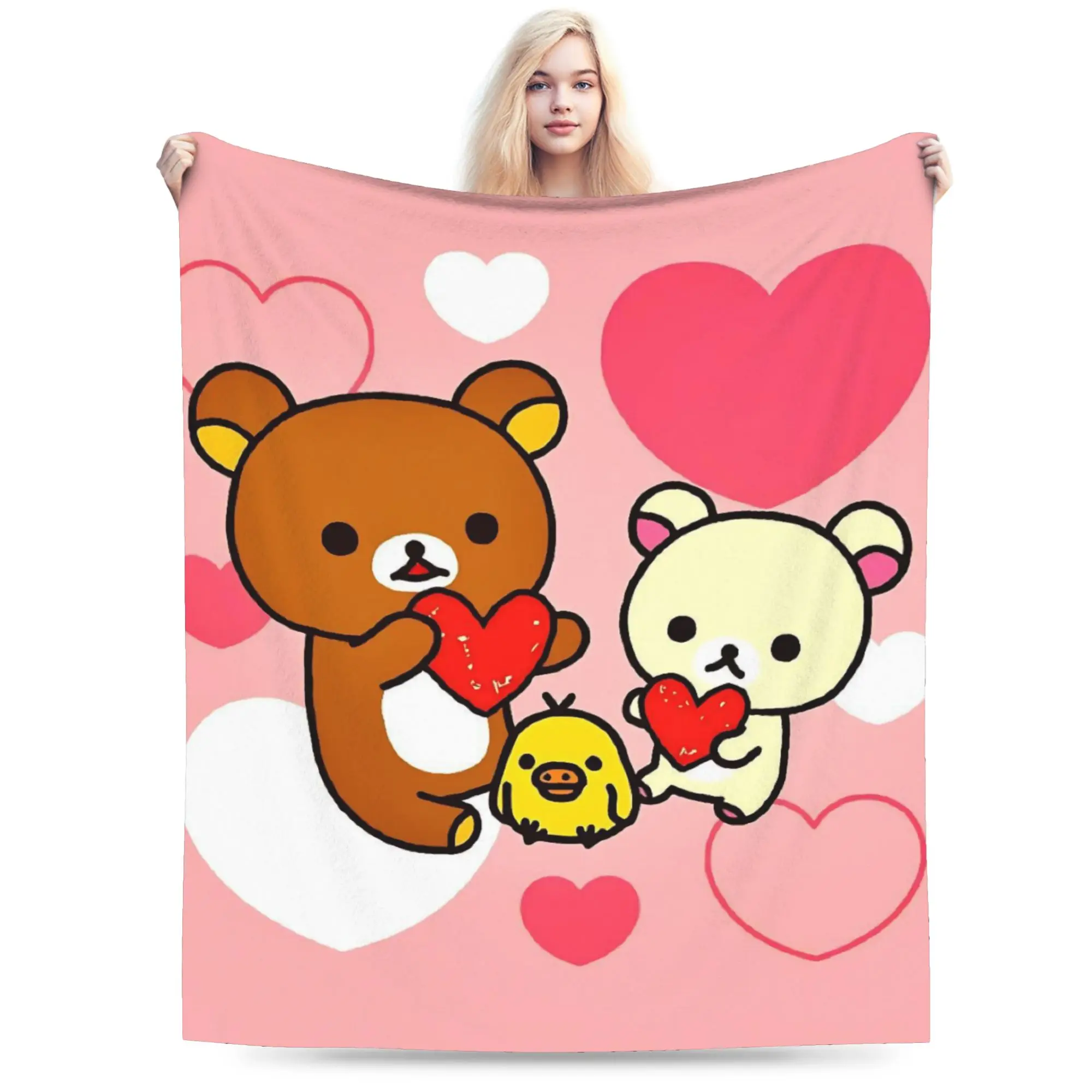 

Rilakkuma Korilakkumas Blankets Quality Warm Throw Blanket Winter Girls Boys Living Room Funny Bedspread