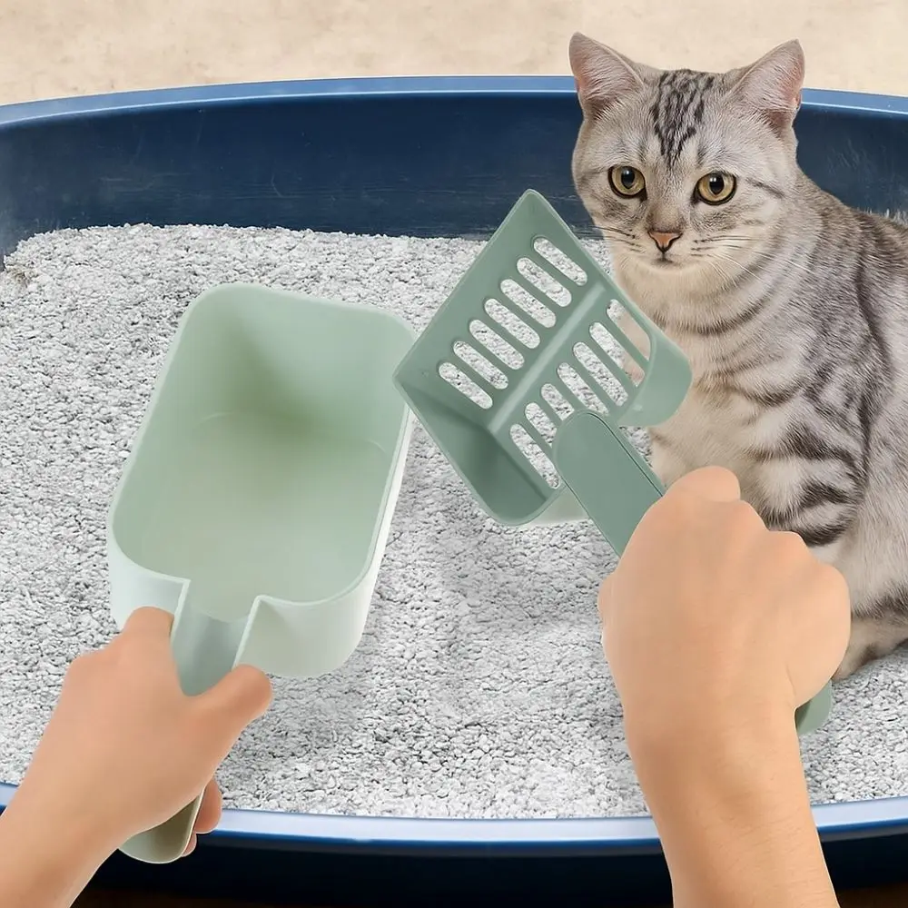 

Large Capacity Cat Litter Scoop Plastic with Storage Box Pet Poop Shovel Fine Sifting Pets Litter Shovel Cat Litter Box Cleaning