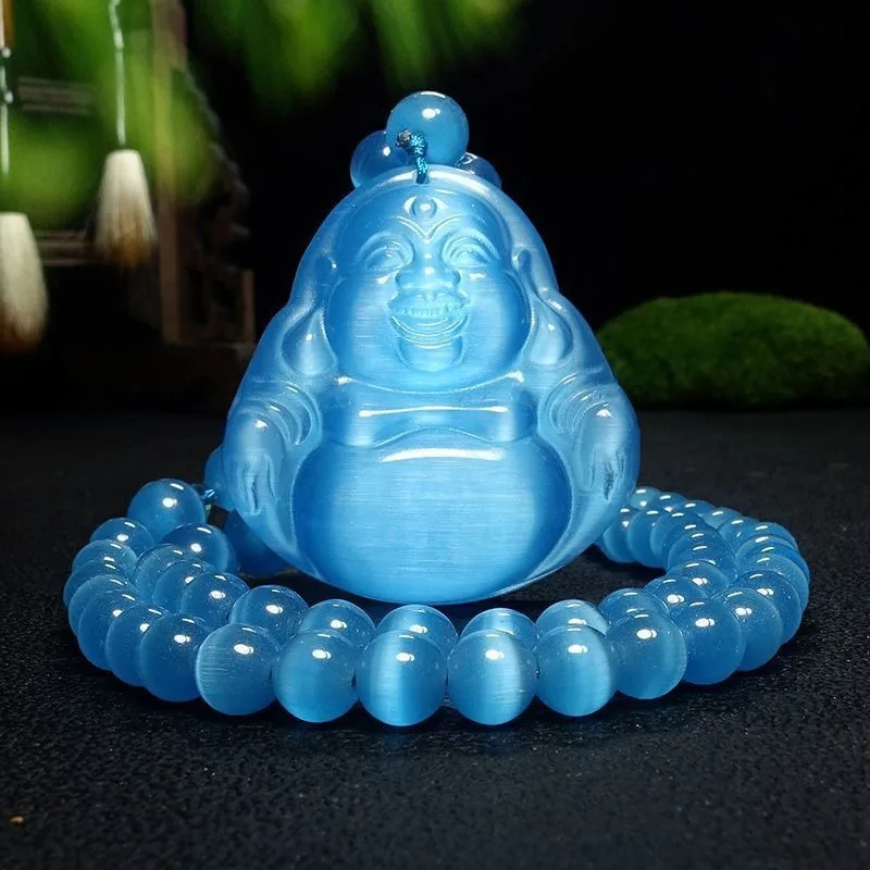 

High Ice Ice Luxury Opal Maitreya Buddha Pendant Crystal Jade Necklace Buddha Bead Pendant Buddha Gong Pendant Women's