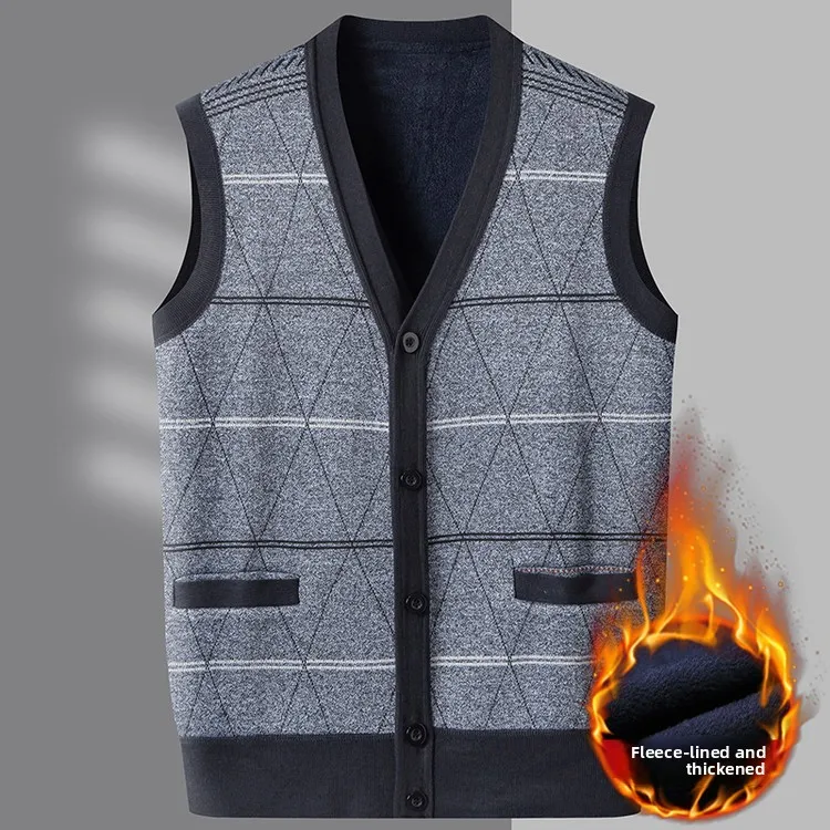 

Casual Sle Knitted Sweater with ket Standized Fiber Blend Winter Thiened Men's Faion Soft Modal Polyester Busines...