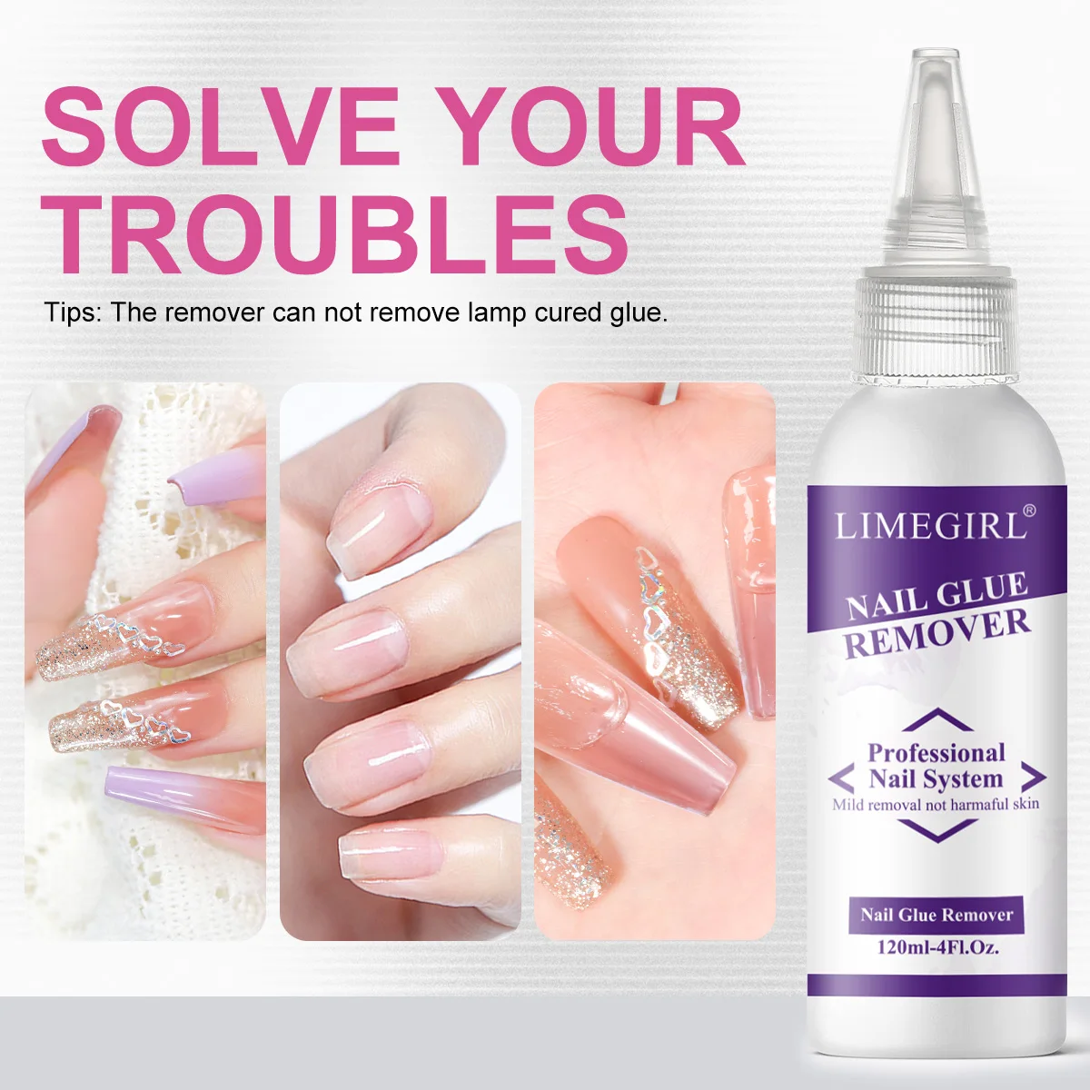 LIMEGIRL فرشاة تنظيف الأظافر الحل لتنظيف جل فرش الأظافر فرشاة الطلاء أدوات الرسم مع مجموعة مزيل غراء الأظافر 120 مللي