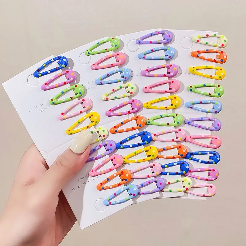 30Pcs Kids Hair Accessories Polka Dot Hairpin Mini 3cm BB Hair Clip Side Girls Hairgrip Candy Color Barrette Children Headwear