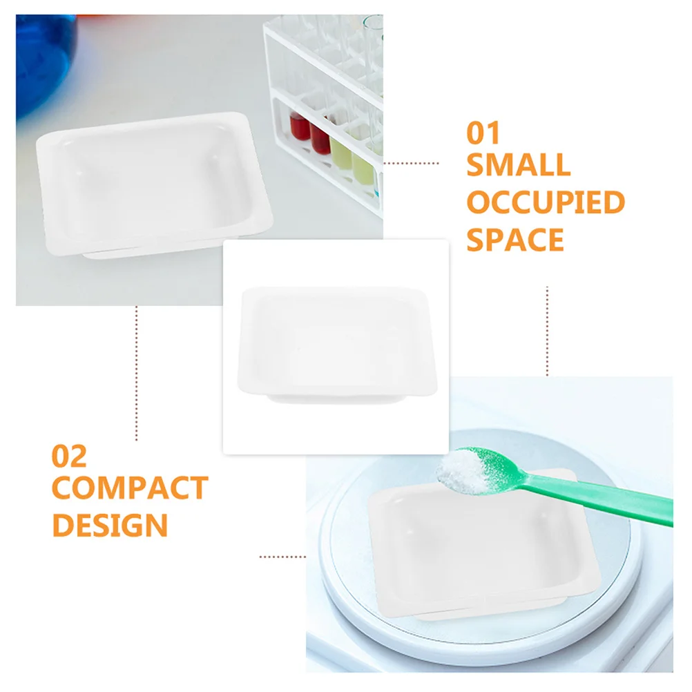 

10Pcs Plastic Weighing Dishes 100Ml Lightweight Sample Trays for Lab Use Non-Stick Surface for Easy Transfer Reusable Weighing