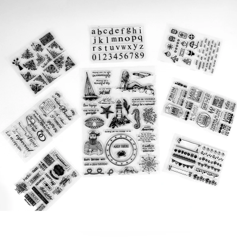 12.5X12.5CM New Book Glasses Ink Transparent Clear Stamp DIY Silicone Seals Making Travel Photo Album Stamps for Scrapbooking
