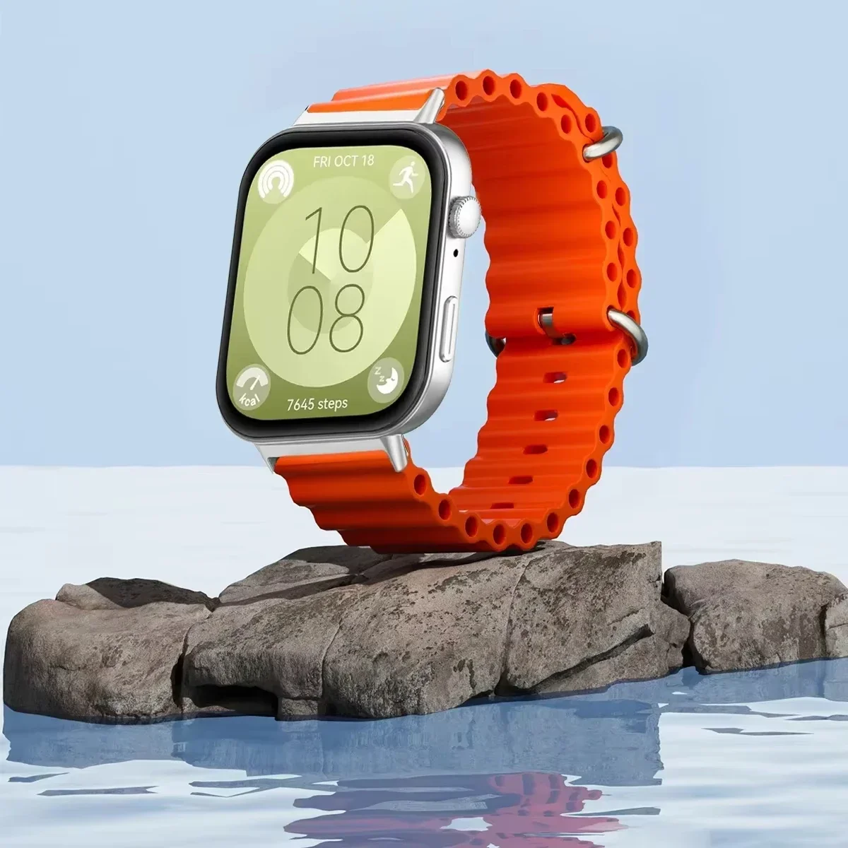 Huawei Watch Fit 3/4/4 Pro用オーシャンシリコンストラップ、ブレスレット、スポーツウォッチバンド、リストバンド