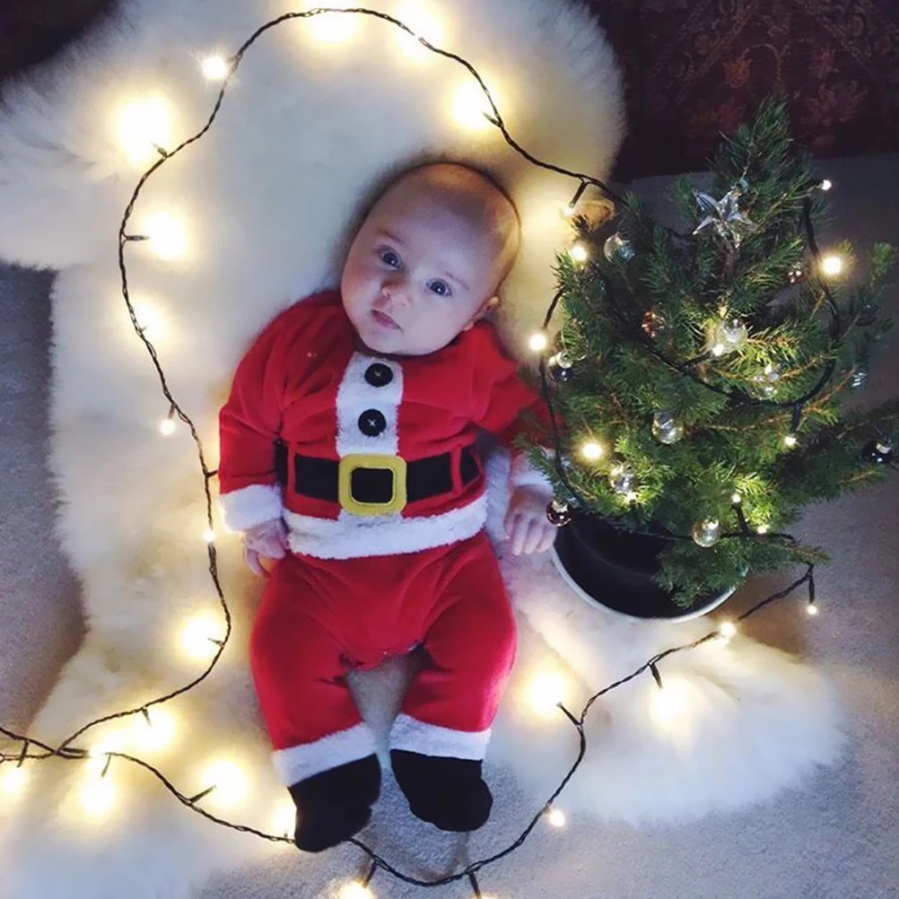 

4 Pieces Baby Christmas Clothing Suits 80Cm Long Sleeves Hats Jackets Pants Shoes Cotton Material Gifts for Babies 1 3 Years