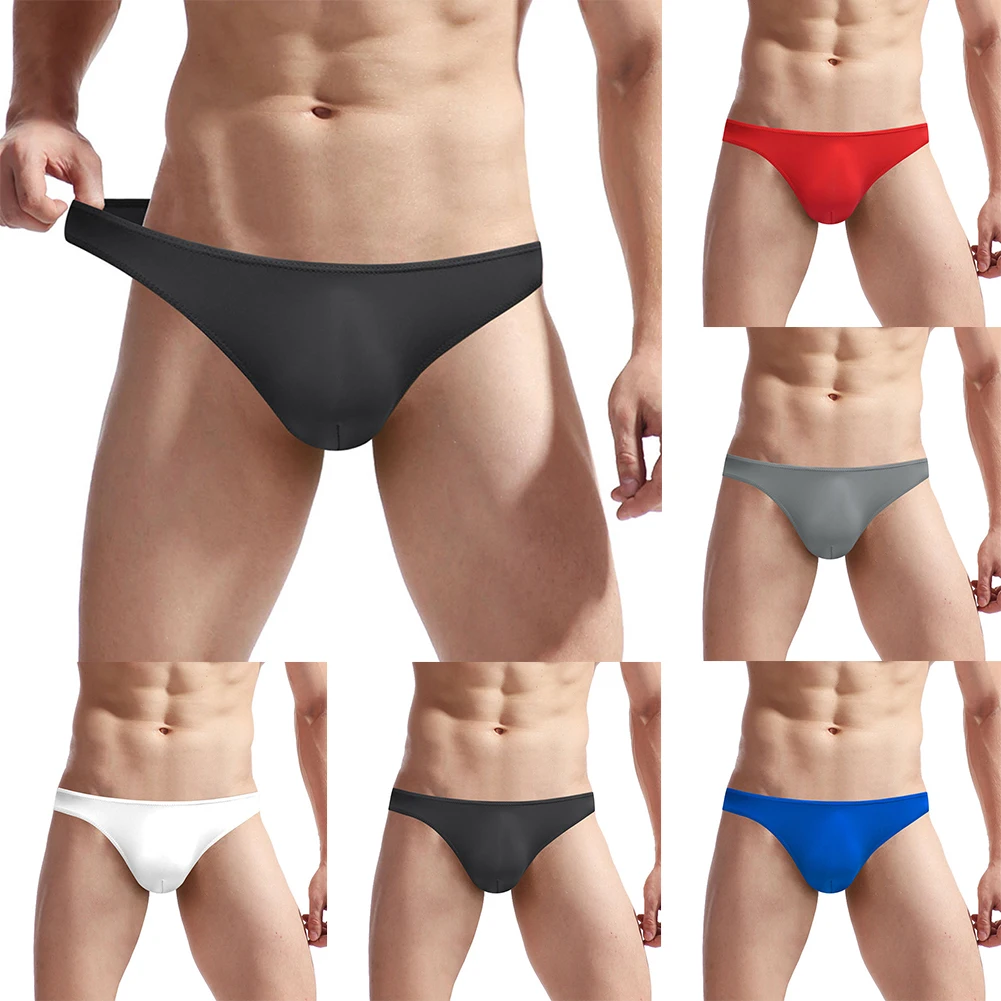 Underwear Men\'s Brief See Through Short Solid Underpants Bikini Breathable Brief Comfortable The Four Seasons