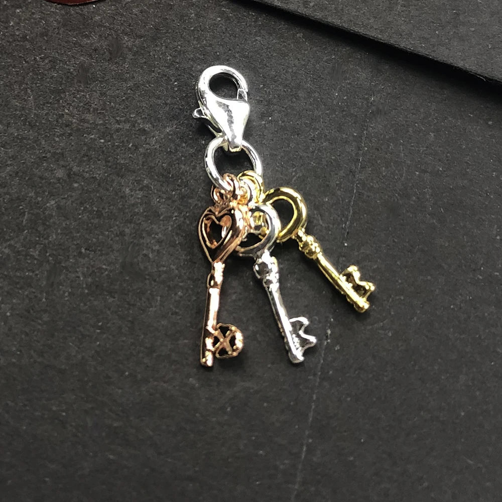 Fashion Hot Keys Pendant Dangle Charm For Women Brand New 925 Sterling Silver Romantic Jewelry Gift