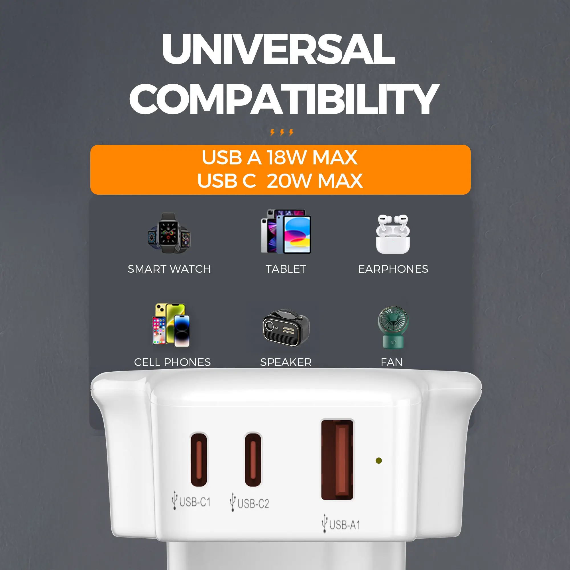 محول السفر الأمريكي من تيسان مع محول قابس حائط USB عالمي AC 3 لمقبس كهربائي من النوع C G B I A L لغرفة فندق السفر