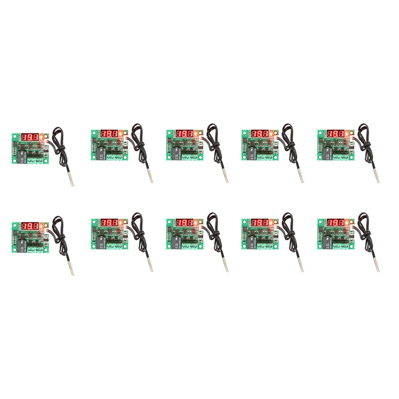 10 pçs w1209 dc 12v vermelho calor frio temperatura termostato interruptor de controle temperatura controlador