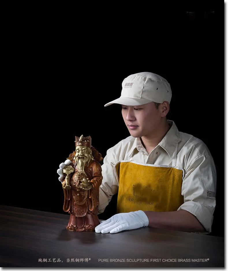 High grade Copper BUDDHA statue Southeast Asia HOME shop Prosperity bring money good luck God of wealth Mammon CAI SHEN YE
