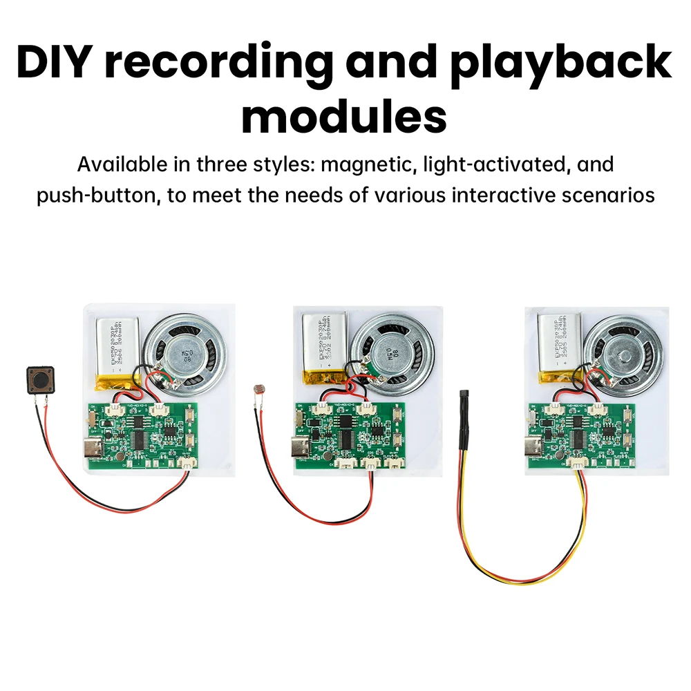 Programmable 8M Recordable Birthday Card Music Voice Module Chip for DIY Voice Audio toy Greeting Card Button Light Control