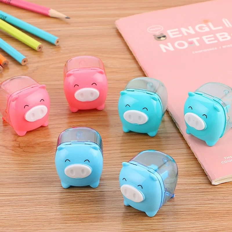 1 Pcs Cute Kawaii Animal Pig Sweet Candy Colored Pencil Sharpener Korean Kids School Supplies Stationery