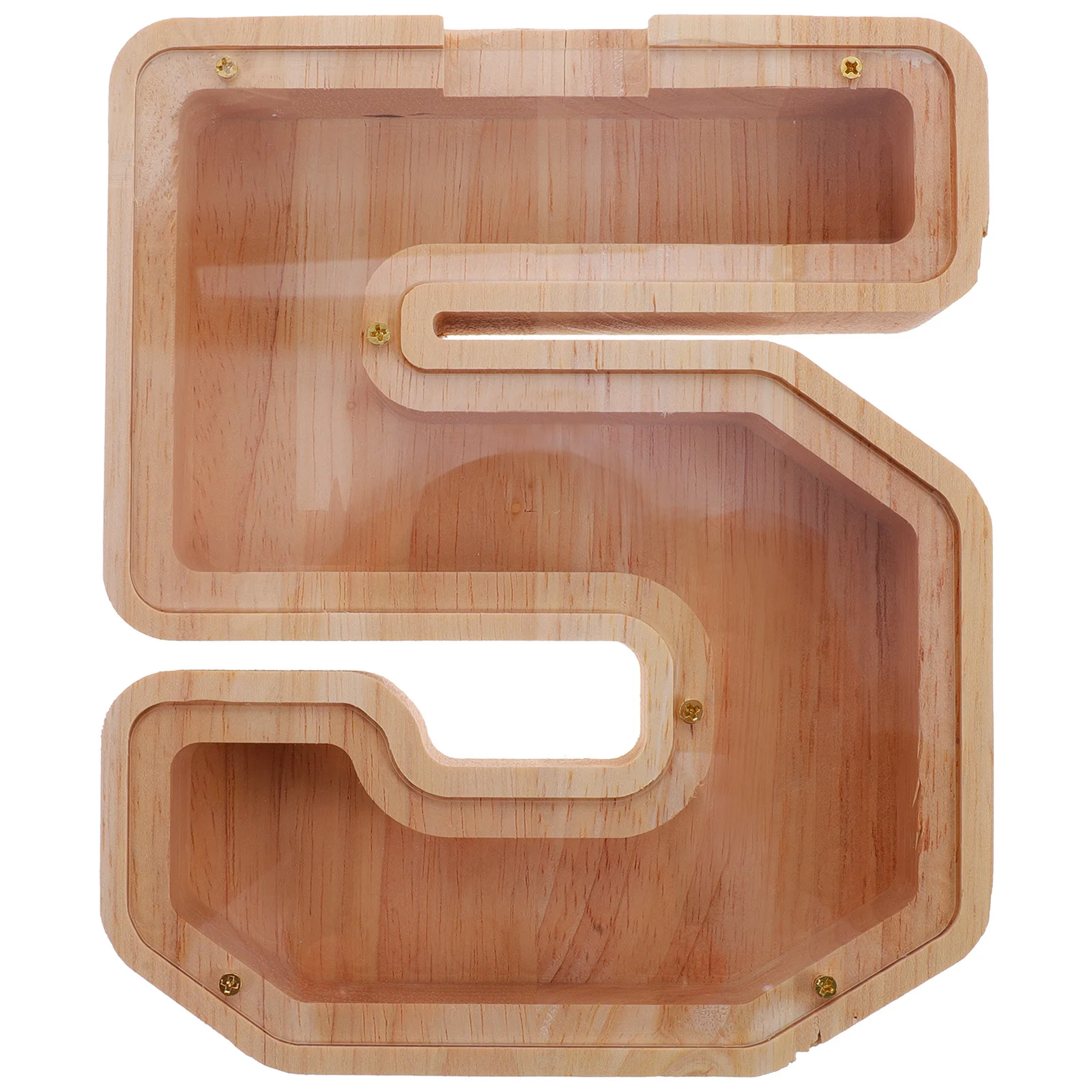 Doorzichtige houten spaarpot Moderne boerderijstijl Desktop spaarpot Muntbank voor kinderen Woondecoratie Draagbare spaarpot