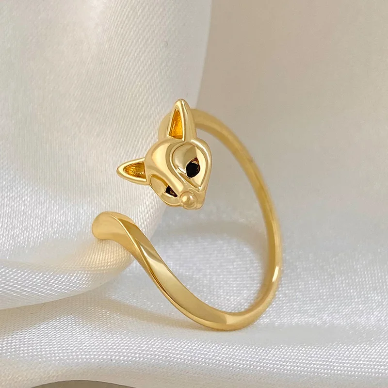 Vintage Fox Ring for Women Personality Swallow Frog Index Finger Rings Opening Adjustable Animal Jewelry Accessories Party Gifts