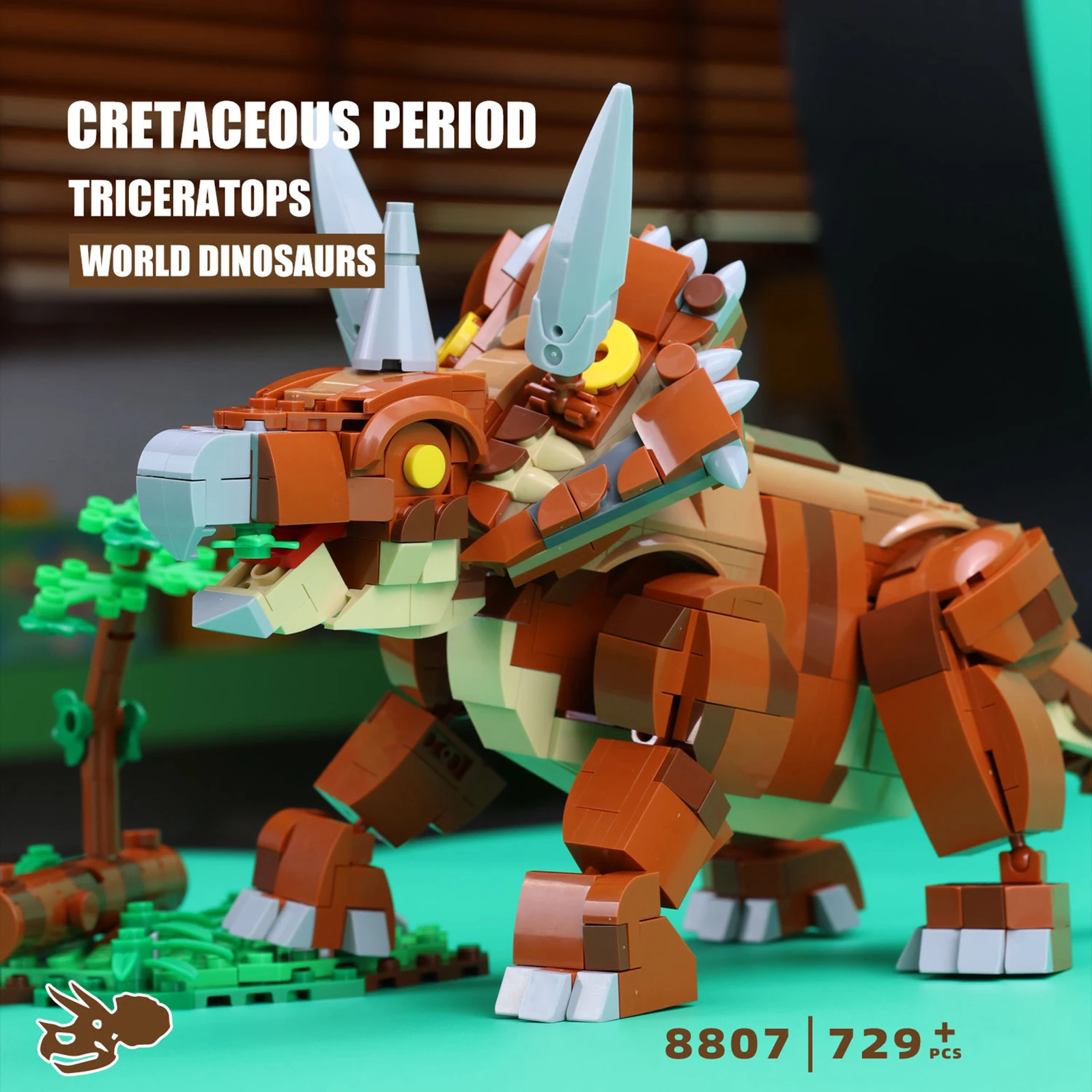 

729pcs Triceratops Dinosaur Building Blocks 8805 Model Bricks DIY Toy