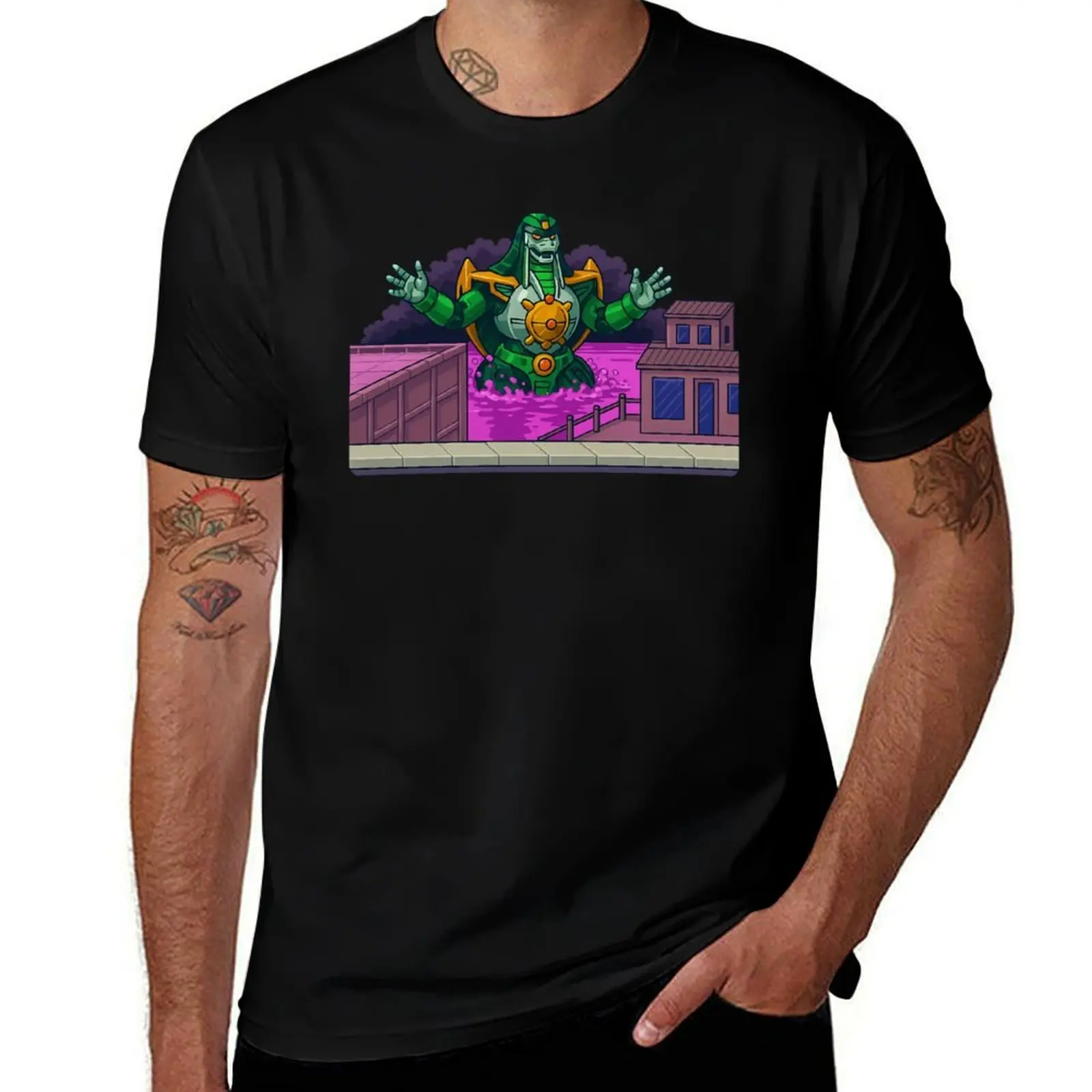 

Dragonzord Water T-Shirt summer 2025 luxury designer anime clothes fitted t shirts for men