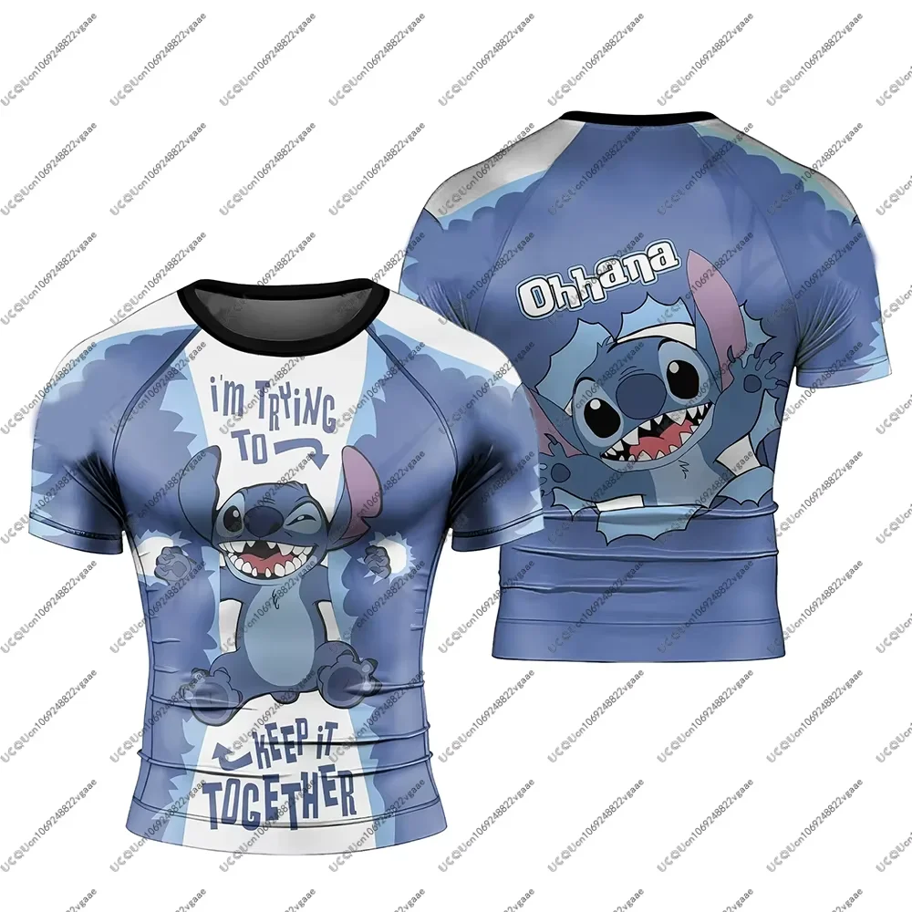 

Men Kid Children T Shirt Casual Sports Party Girls Top Gift S-Stitch Cosplay Male Gym Fitness Brazilian Jiu-jitsu Rash Guard Tee