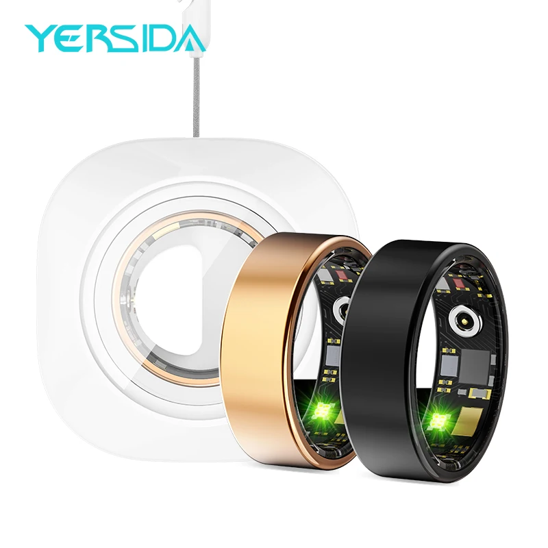 YERSIDA R11M Sport Smart Ring mit Ladekoffer, Schlafüberwachung, Herzfrequenz, Blutsauerstoffmonitor, wasserdicht, IP68, zum Laufen, Radfahren