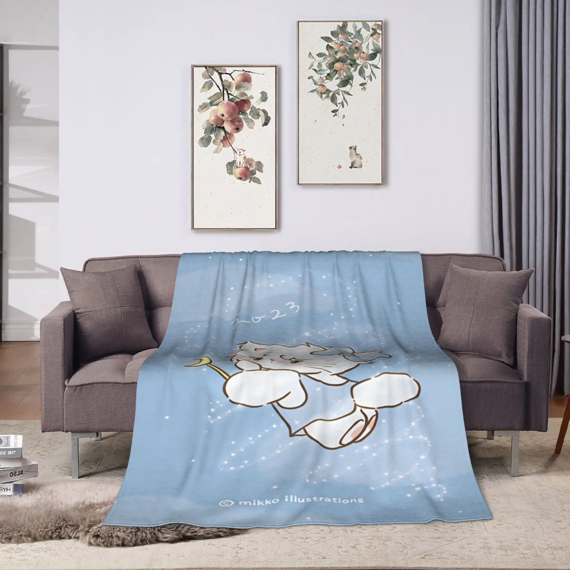 Mikkos Mousses Soft Blanket  Camping Plush Bedding Throws Comfortable Couch Chair Flannel Bedspread Sofa Bed Cover