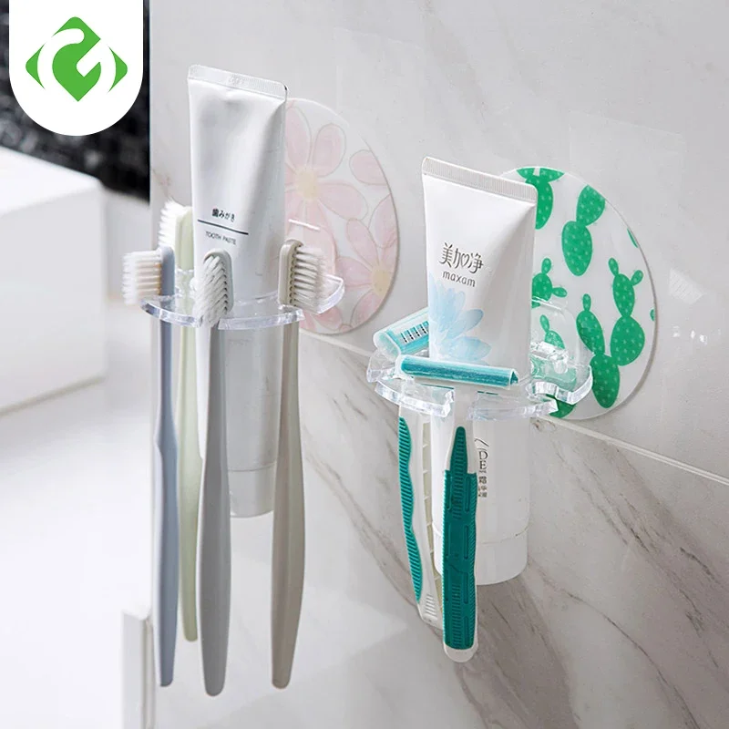 Soporte de plástico para cepillos de dientes, estante de almacenamiento de pasta de dientes, afeitadora, dispensador de cepillos de dientes,