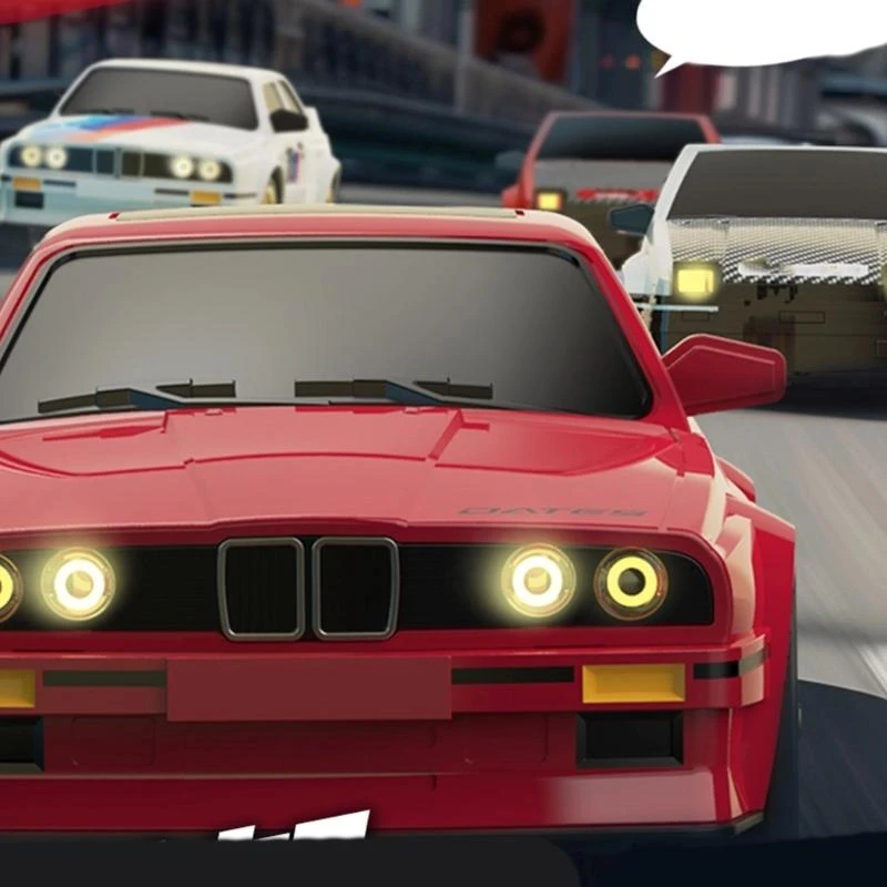 Retro 1/16 Driftauto für Kinder Fernbedienung Drift -Autospielzeugmodell Fahrzeug Wettbewerbsautospielzeug mit LED -Scheinwerfer