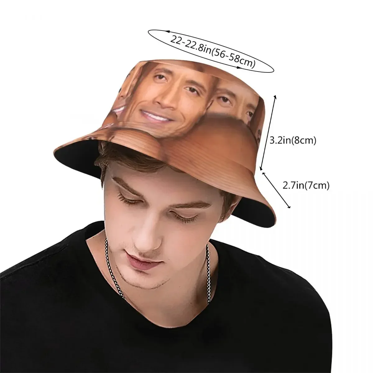 Rock Dwayne Face Bucket Hat Panama Hat Children Bob Hats Outdoor Hip Hop Fisherman Hats For Summer Fishing Unisex Caps