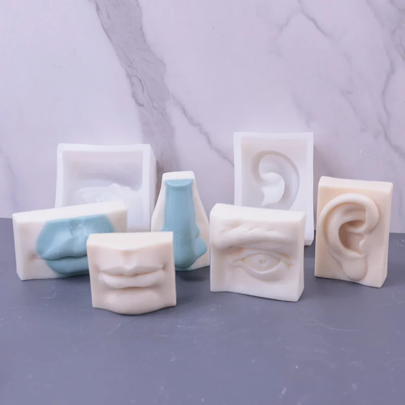 Ears, Nose, Eyes Silicone Candle Mold for DIY Aromatherapy Candle Plaster Ornaments Soap Epoxy Resin Mould Handicrafts Making