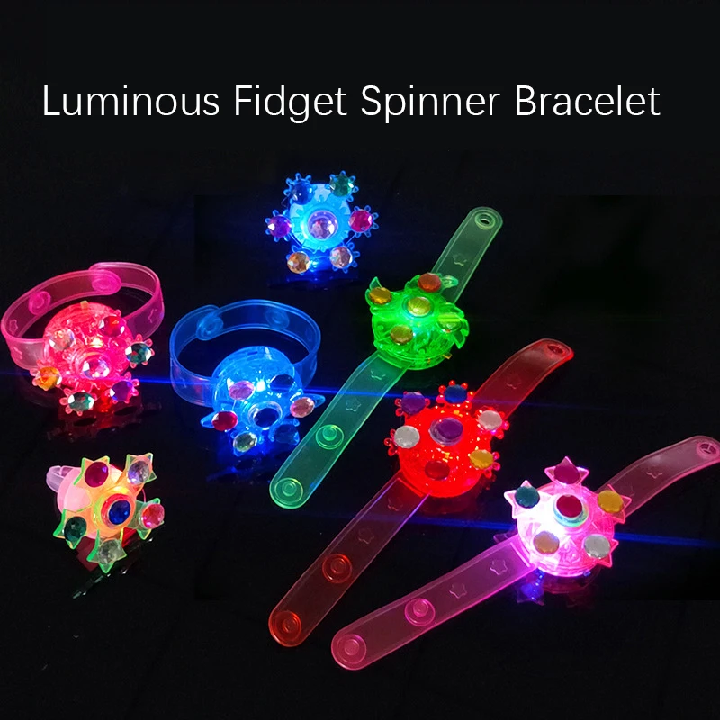 10Pcs LED Luminous Fidget Spinner Bracelet Toys for Kids Boys Girls Birthday Party Favors Wedding Guest Souvenirs Pinata Fillers