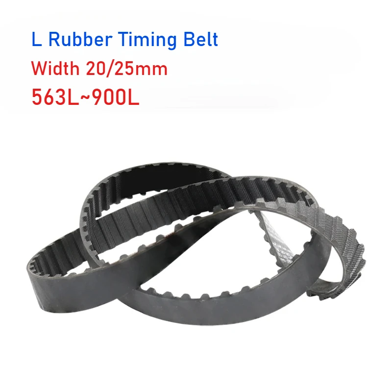 L Rubber Timing Belt 563L/564L/570L/581L/585L~900L Width 20mm/25mm Closed Loop Rubber Timing Belt