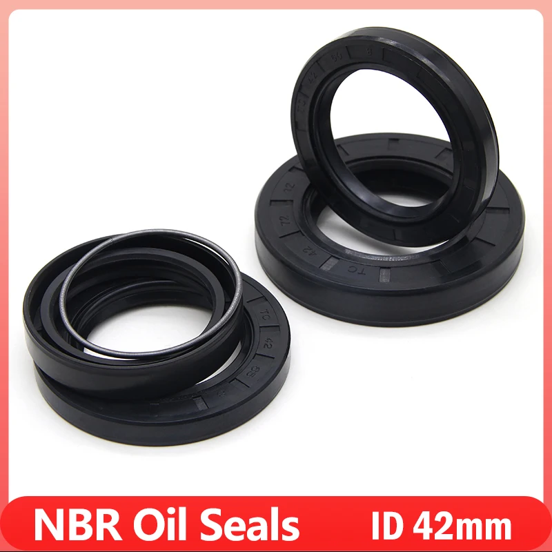 

1pcs NBR Oil Seal ID 42mm TC42*55/56/58/60/62/65/68/70/72/75/80*5/7/8/9/10/12mm Nitrile Rubber Shaft Double Lip Oil Seals Gasket