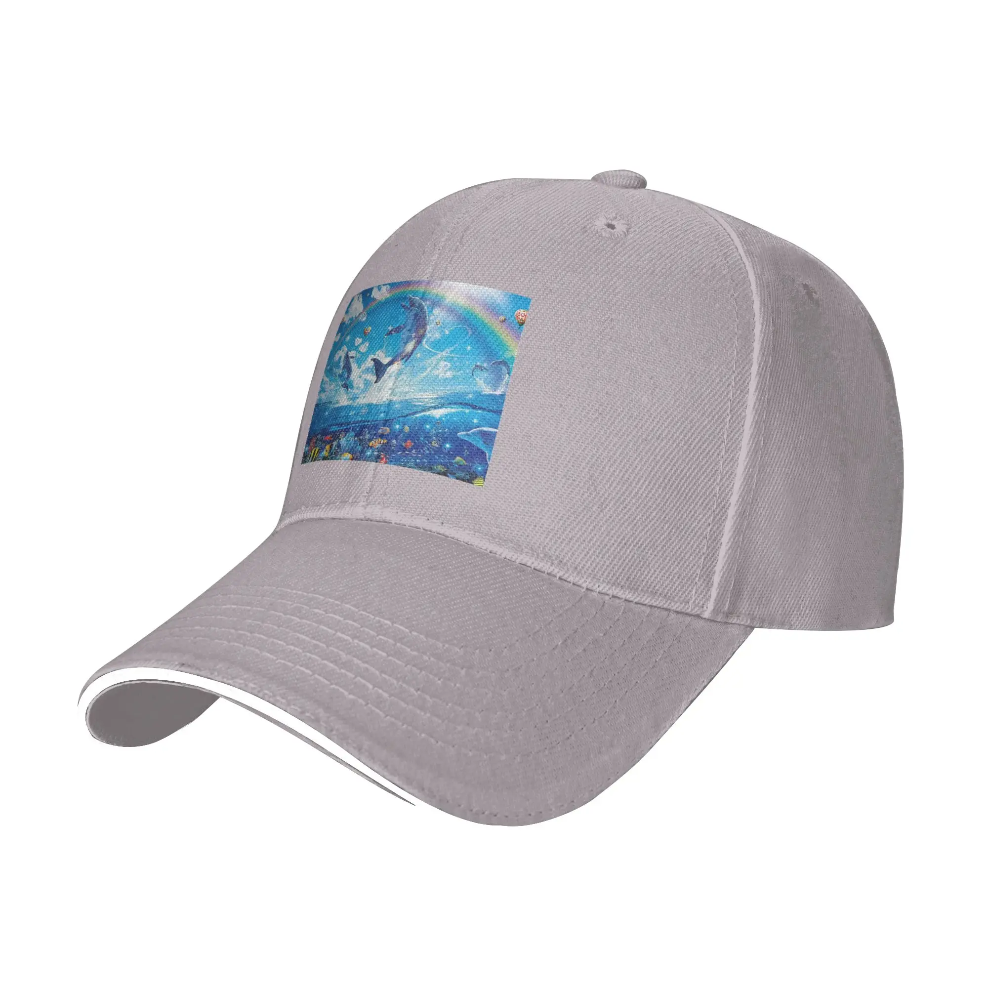 Symphony Dolphins Frutiger Aero Cap Casual Baseball Caps Adjustable Hat Hip Hop Summer Unisex Baseball Hats Customizable