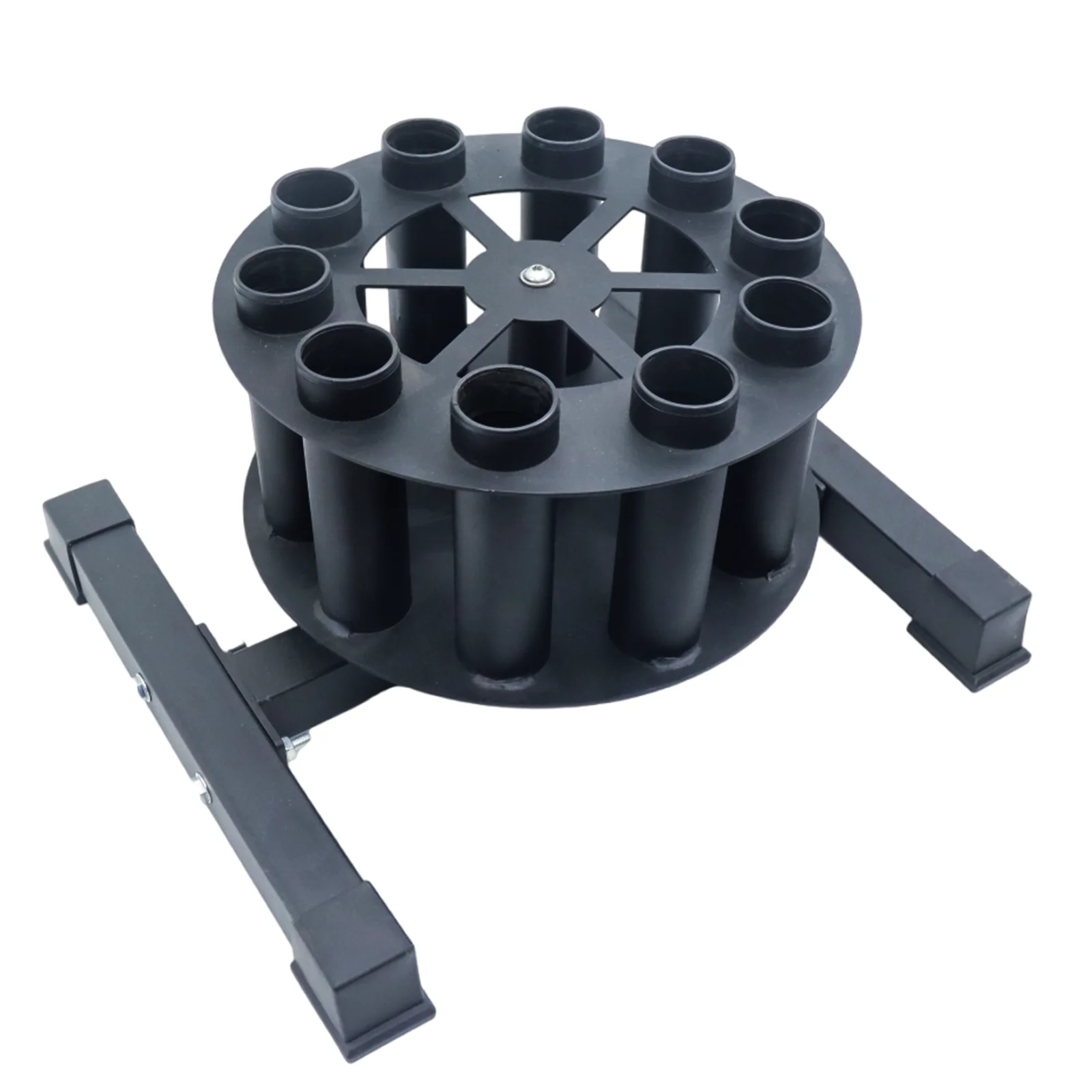 Rotating Circular Barbell Rack 10-Bar Storage, 50mm Diameter Compatible, Home & Commercial Gym Equipment