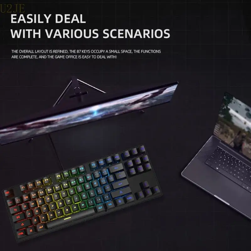 U2JE USB Gaming Keyboard voor Creative 87 voor belangrijke wetenschappelijke lay -out RGB -achtergrondverlichting