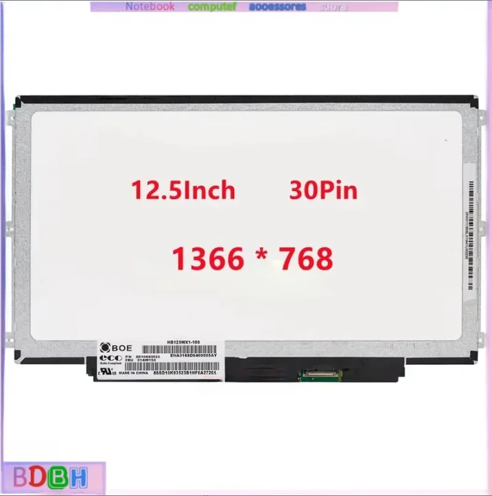 New12.5inch HB125WX1-100 HB125WX1-201 LP125WH2-TPB1 B125XTN03 For HP 820 G2 ForDell E7240 LCD Screen EDP 30PINS