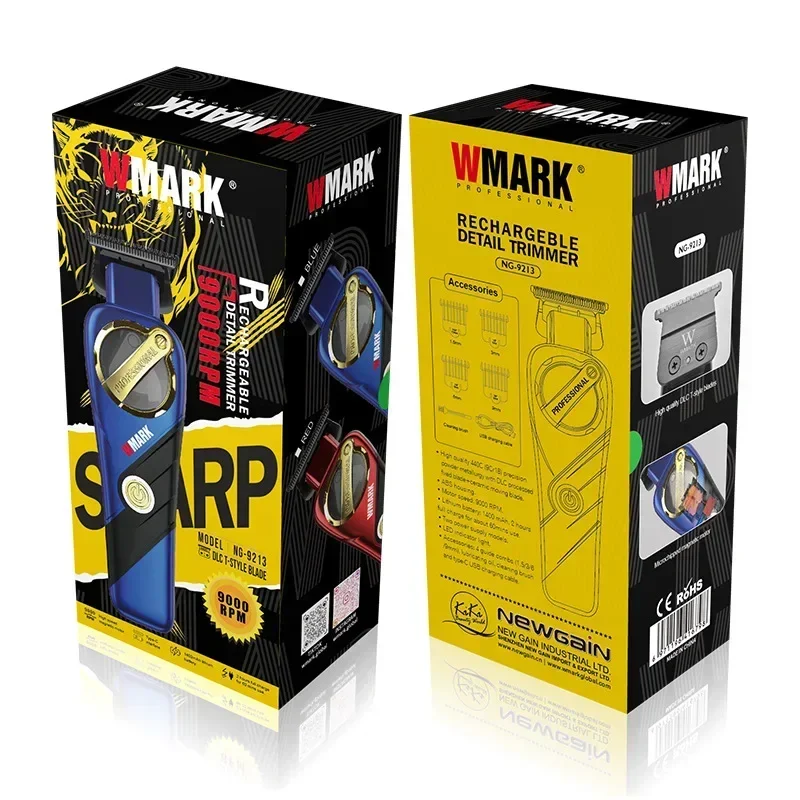 

WMARK Новый NG-9213 Бесщеточный двигатель с гравировкой Перезаряжаемая машинка для стрижки волос DLC Blade Высококачественный триммер для мужчин