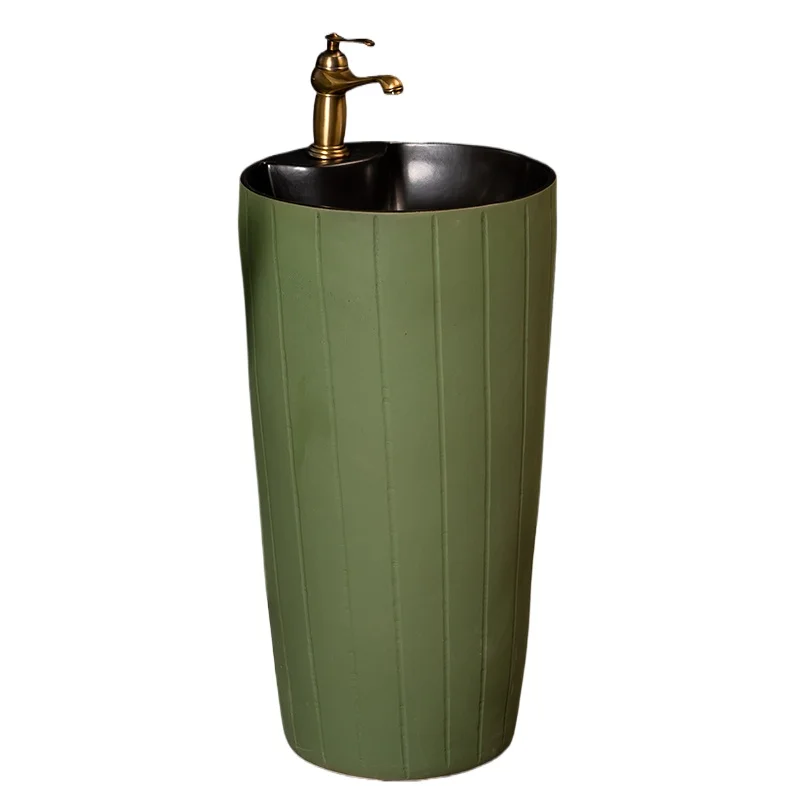 

Household balcony column-type washbasin Ceramic integrated column basin Hotel hand sink Floor-to-ceiling basin