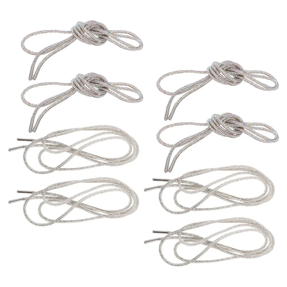 

4Pcs Rhinestone Shoe Laces Glitter Shoelaces for Women Crystal Drawstring Cords Decorative Sparkle Strings Versatile Length