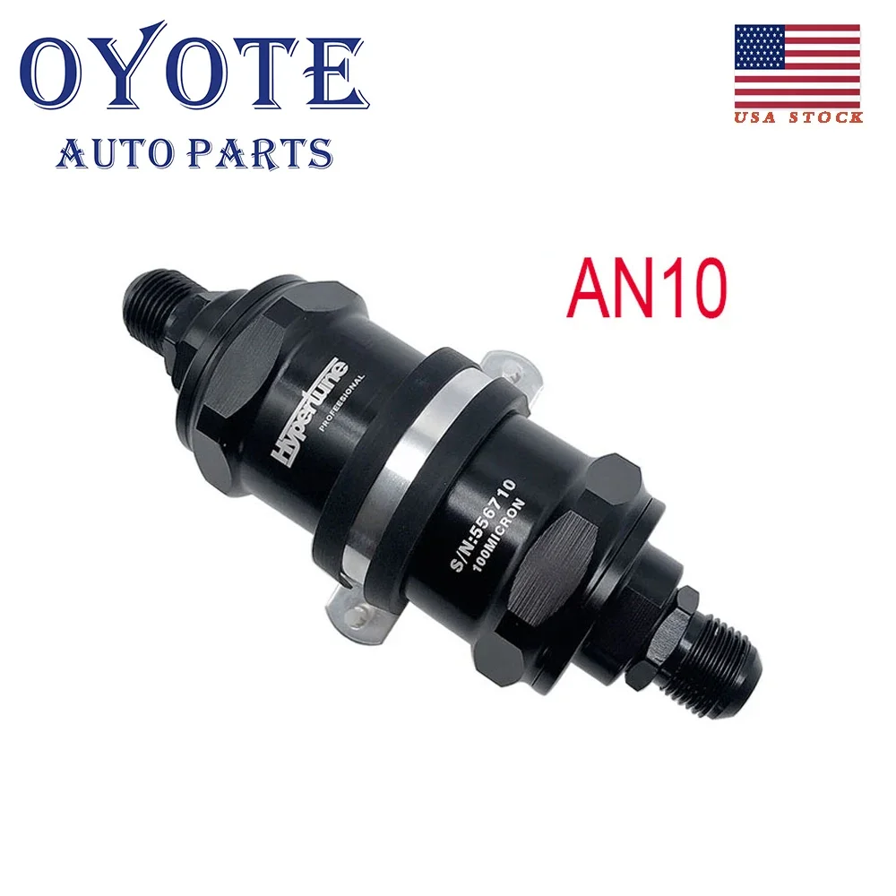 OYOTE Inline Fuel Filter AN6/AN8/AN10 E85 Ethanol With 100 Micron Stainless Steel Element