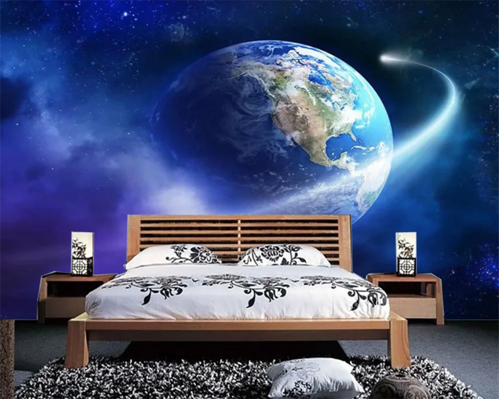 

Beibehang papier peint Индивидуальные фоновые обои нового КТВ научная фантастика планета земля пространство ресторан