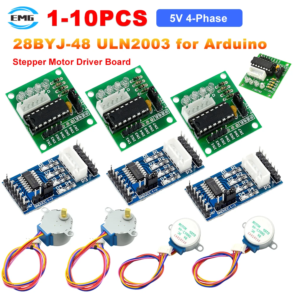 10/2/1PCS 5V 4-Phase Driver Controller Board Multi-Channel Output 28BYJ-48 ULN2003 Stepper Motor Development Board