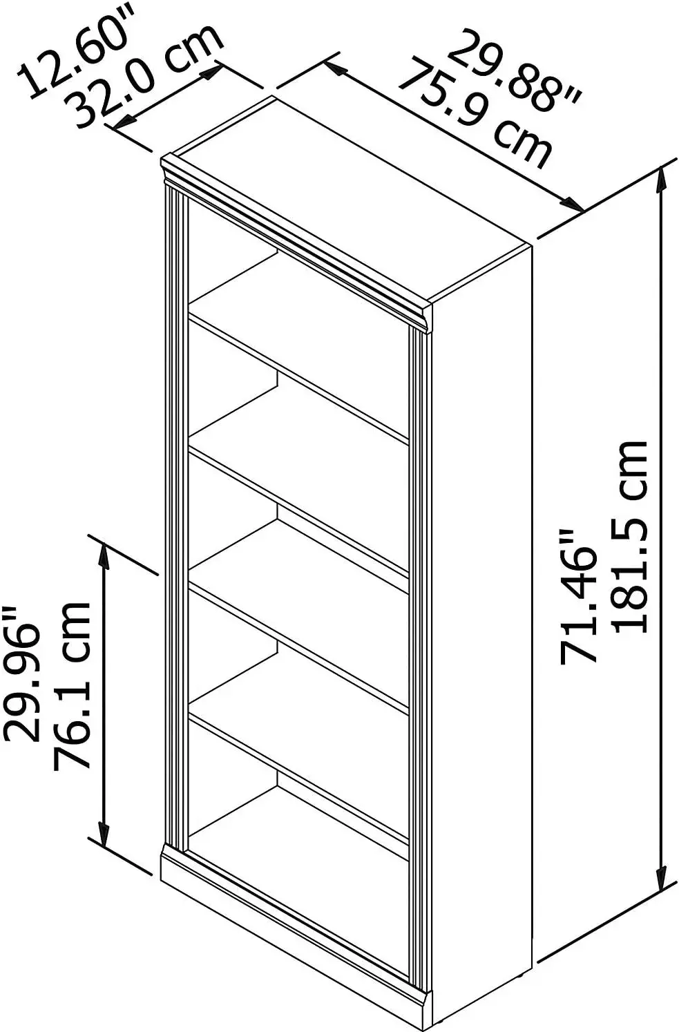 Furnitur Saratoga tinggi 5 rak rak rak rak-Set 2 dalam panen Cherry