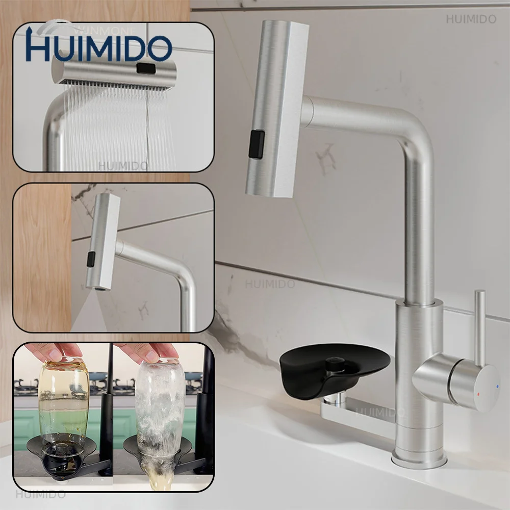 Multi Function Kitchen Faucet Flying Rain Stream Waterfall Kitchen Sink Faucets Deck Mounted Cup Washer Kitchen Mixer Tap