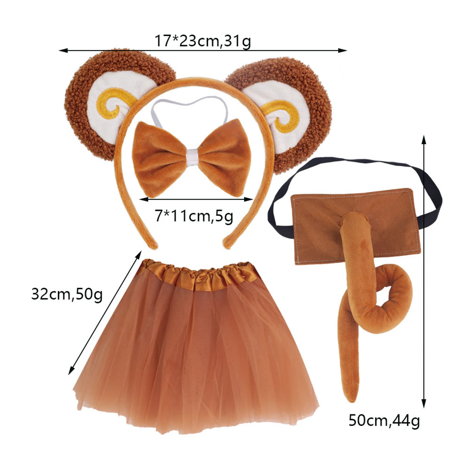 Ensemble d'Oreilles et de Queue de Singe, Accessoires de Costume, Robe Tutu à Nministériels d Papillon à Longue Queue, Interrupteur Bandeau de Sauna pour Vacances, MasTim ade
