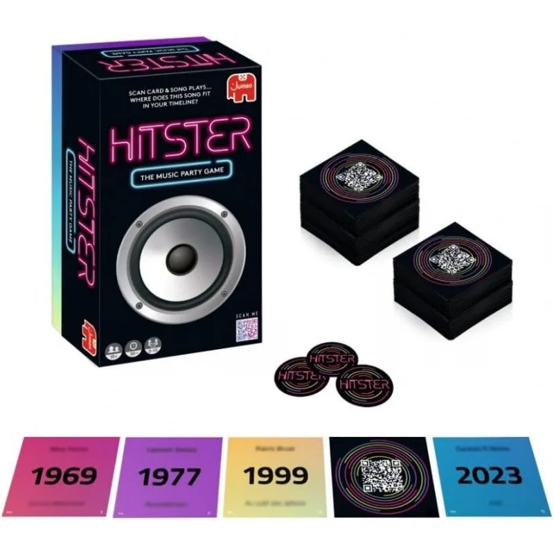 Hitster Music Party Board Game,Music Party Card Game: 308 Popular Songs Trivia-Guess the Song & Family Game for Game Night