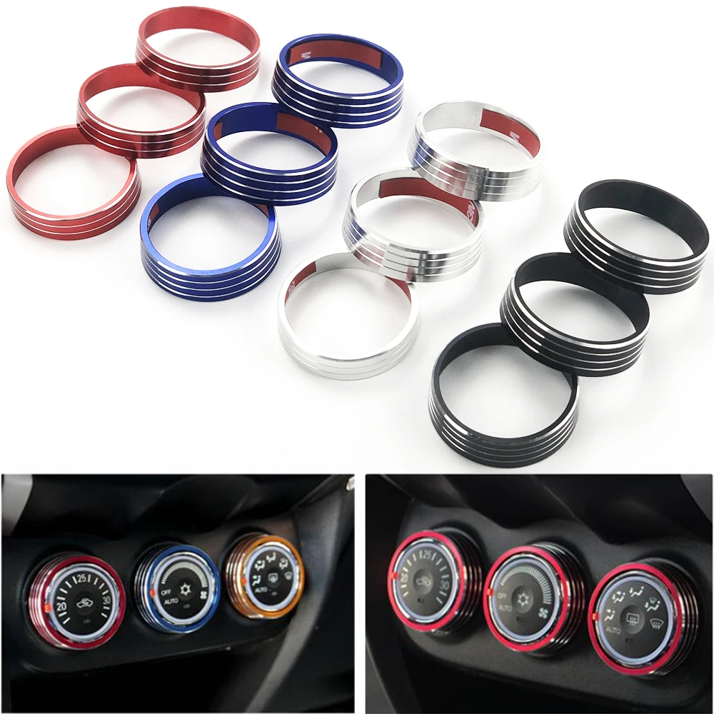 3pcs For Mitsubishi ASX Outlander Sport RVR Lancer AC Air Control Switch Knob Heater Control Button Dial  Decorative Ring Cover