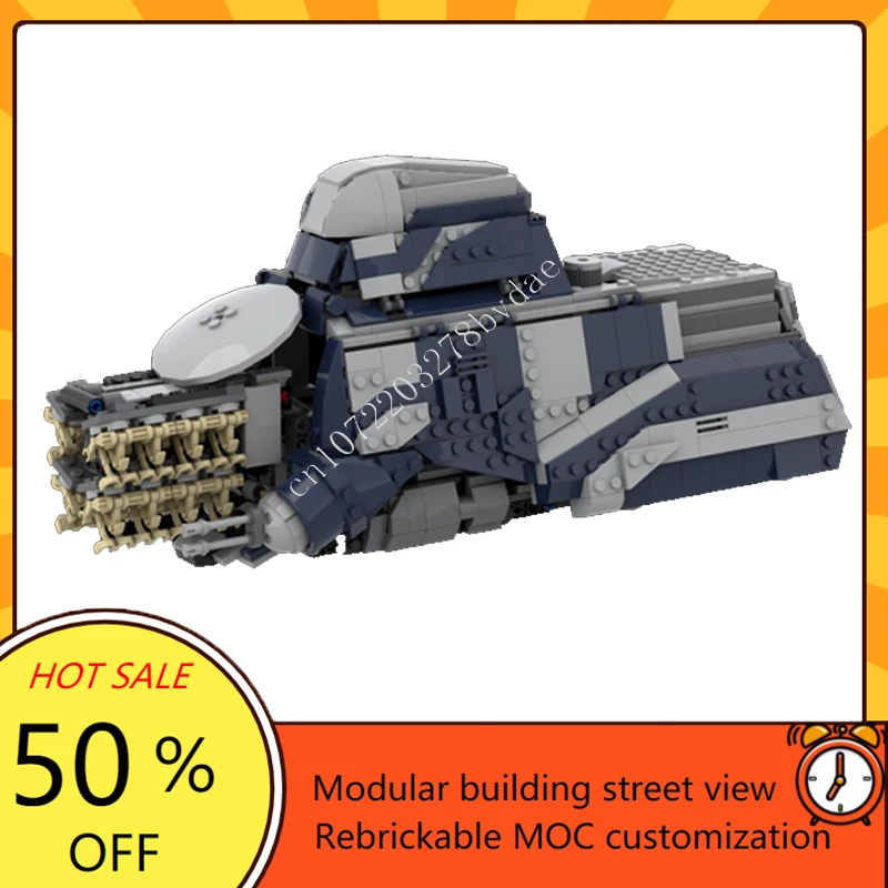 1002PCS MTT 75435 Modification Space War Military MOC SpaceShip Battle Model Custom Puzzles Architecture DIY Assembly Model Gift