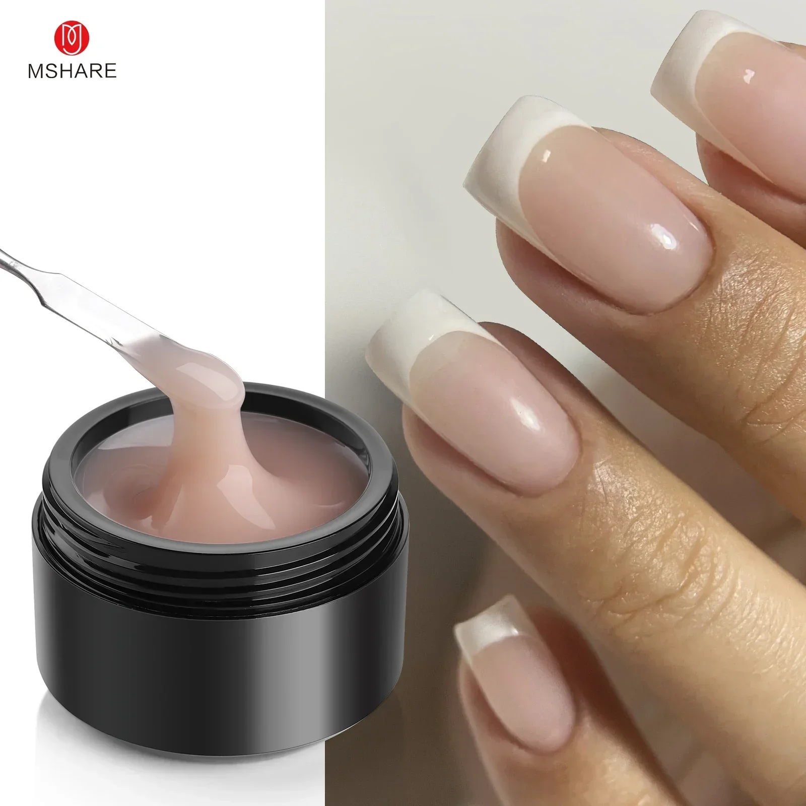 MSHARE 50 ml Natural Nails Gel Builder Nalil Tpo Free Selbstnivellierendes Gel für die Nagelverlängerungskonstruktion Pink Shade UV-LED-Gel